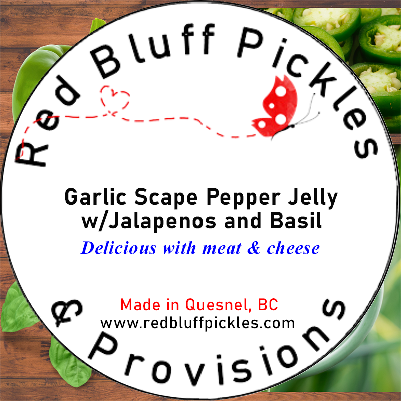 Garlic Scape Pepper Jelly with Jalapeno and Basil (Mild Heat)